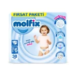 پوشک بچه مولفیکس سایز 6 بسته 38عددی