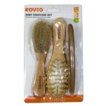 ست شانه و برس 3 تیکه چوبی رووکو