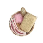 ست حمام کودک 6 تکه چوبی صورتی