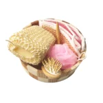 ست حمام کودک 6 تکه چوبی صورتی - تصویر 2