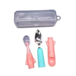 ست قاشچ و چنگال کودک صورتی و آبی - تصویر 2