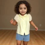ست پیراهن و شرت دخترانه زرد - تصویر 2