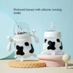 شیشه شیر سیلیکونی یوگی بی بی طرح گاو 180 میل - تصویر 3