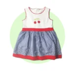 پیراهن دخترانه راه راه ترک - تصویر 3