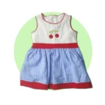 پیراهن دخترانه راه راه ترک - تصویر 2