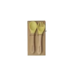 قاشق چنگال سیلیکونی چوبی بی بی کرون Baby crown - تصویر 3