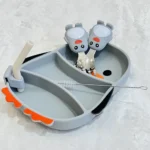 ست 5 تیکه ظرف غذا تمام سیلیکون طرح پنگوئن - تصویر 2