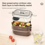 ظرف غذا و لانچ باکس استیل دو طبقه بدوسو Beduso - تصویر 7