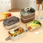 ظرف غذا و لانچ باکس استیل دو طبقه بدوسو Beduso - تصویر 9