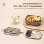 ظرف غذا و لانچ باکس استیل دو طبقه بدوسو Beduso - تصویر 5