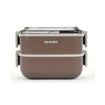 ظرف غذا و لانچ باکس استیل دو طبقه بدوسو Beduso - تصویر 2