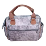 ساک لوازم مخمل گلدوزی فیل رنگ طوسی