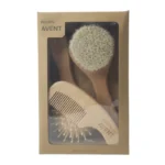 ست شانه و برس نوزاد اونت Avent مدل چوبی گرد