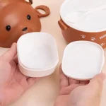 ظرف غذا (لانچ باکس) کودک طرح خرس عینکی سه تیکه - تصویر 4