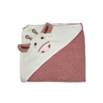 حوله دورپیج کودک مدل کلاه دار طرح گاو - تصویر 3