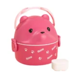 ظرف غذا (لانچ باکس) کودک طرح خرس عینکی سه تیکه - تصویر 2