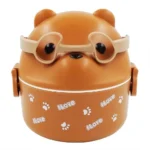 ظرف غذا (لانچ باکس) کودک طرح خرس عینکی سه تیکه