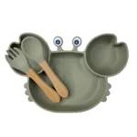 ظرف غذا سیلیکونی 3 تیکه طرح خرچنگ - تصویر 3