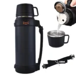 فلاسک سرد و گرم لیوان دار کوهنوردی Amszm استیل دوجداره 1200 میلی لیتر - تصویر 2