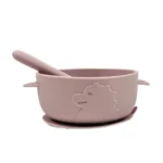 ظرف غذا کاسه و قاشق سیلیکونی طرح دایناسور - تصویر 3