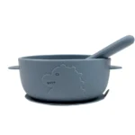 ظرف غذا کاسه و قاشق سیلیکونی طرح دایناسور - تصویر 2