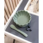 ظرف غذا کاسه و قاشق سیلیکونی طرح گل - تصویر 6