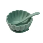 ظرف غذا کاسه و قاشق سیلیکونی طرح گل - تصویر 3