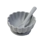 ظرف غذا کاسه و قاشق سیلیکونی طرح گل - تصویر 2