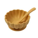 ظرف غذا کاسه و قاشق سیلیکونی طرح گل - تصویر 4