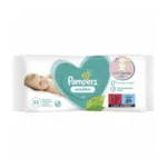 دستمال مرطوب کودک پمپرز Pampers مدل ضدحساسیت Sensitive تعداد 52 عددی