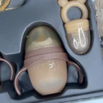 ست شیشه شیر ، پستونک و میوه خوری نوزاد آلگو Algo عسلی مناسب 0+ ماه - تصویر 3