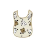 پیش بند چاپی نوزاد رنگ کرم کد 132004